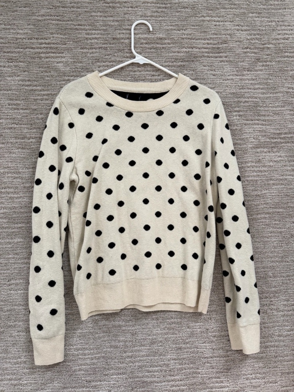 Gap Cream Polka Dot Crewneck Sweater - Women, size small